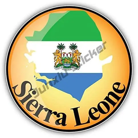 

Sierra Leone Map Flag Glossy Label Vinyl Decal Sticker Waterproof Car Decal Bumper Sticker Car Accessories Vinyl Wrap KK13cm