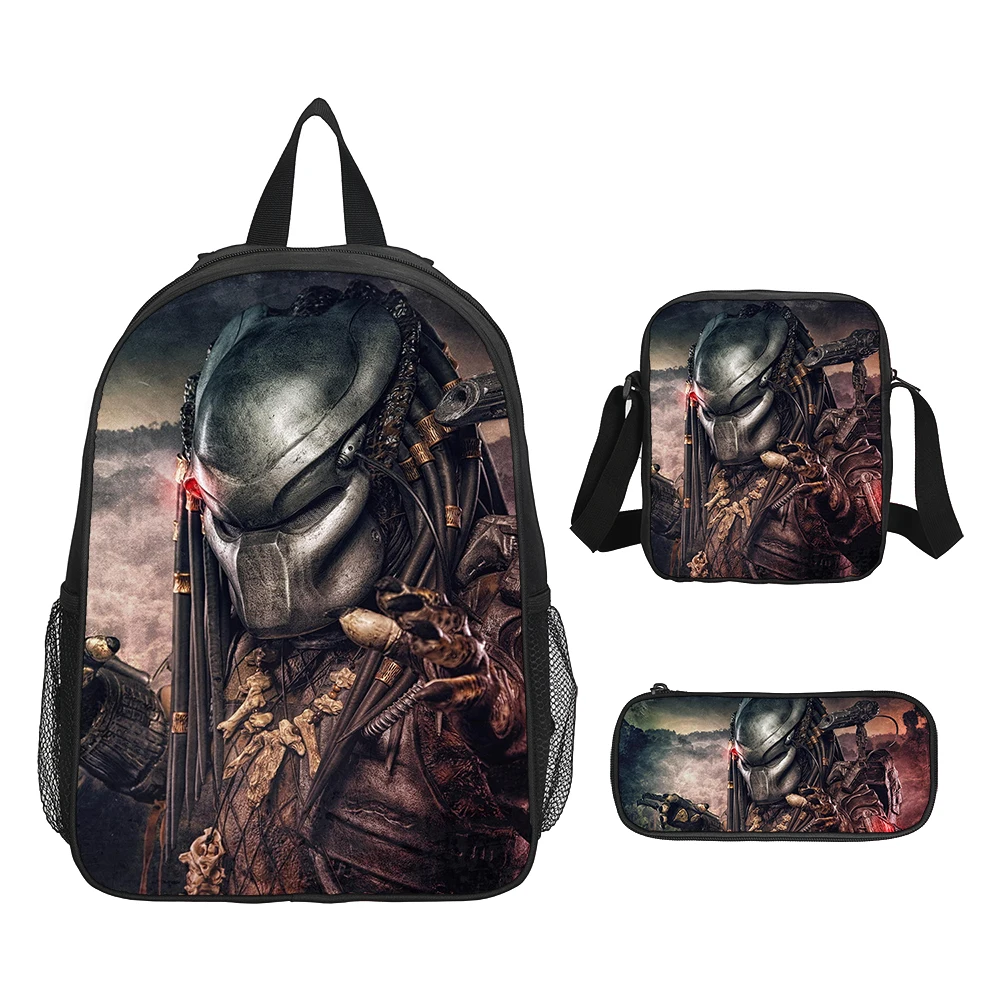 Alienss VS Predator Child School Backpack Shoulder Bags Pencil Case Book Bags For Grades1-3 Students Backpack 2
