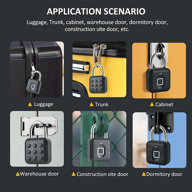 padlock Tuya Bluetooth Fingerprint Padlock Digital Luggage Lock APP Temporary Password Remotely IP67 Decompression Toys 3