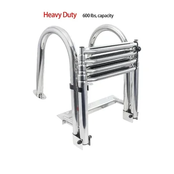 폰툰 보트 사다리 316, 스테인레스 스틸 접이식 텔레스코핑 사다리, 보트 요트 도크용 헤비 듀티 보트 사다리, 4 단계