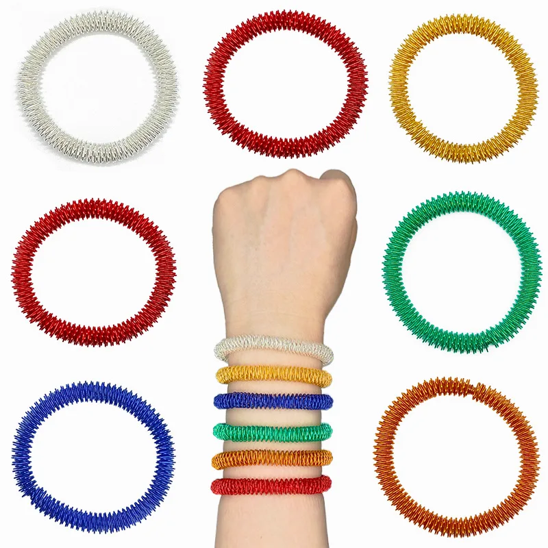 Fidget Toy 3pcs Acupressure Finger Rings Spiky Sensory Finger Rings Set For Teens Adults Stress Reducer Massager