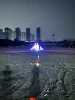 Big LED Delta Night Kite 3SQ Spider Triangle Kite with Lights, 10m Colorful Tubing Tails, 544 RIPSTOP NYLON 1