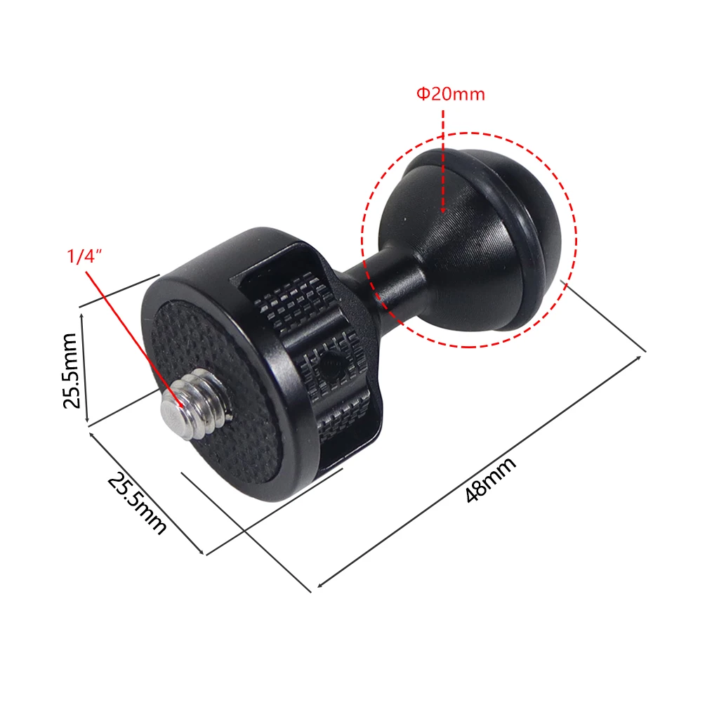 Magic Arm 360 Rotation Double Ball Head with Arri Pin 1/4 3/8 Screw Adapter for