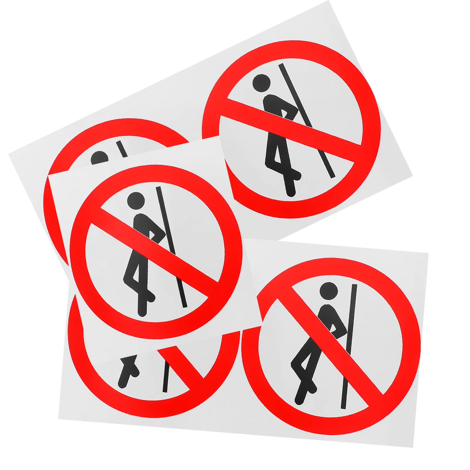 5 Pcs Safety Sign Stickers Danger Tape Soliciting Warning Decals Convenient Signs Round