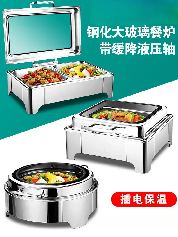 

stainless steel hydraulic buffet holding stove commercial visual clamshell bufi stove electric heating tableware breakfast stove