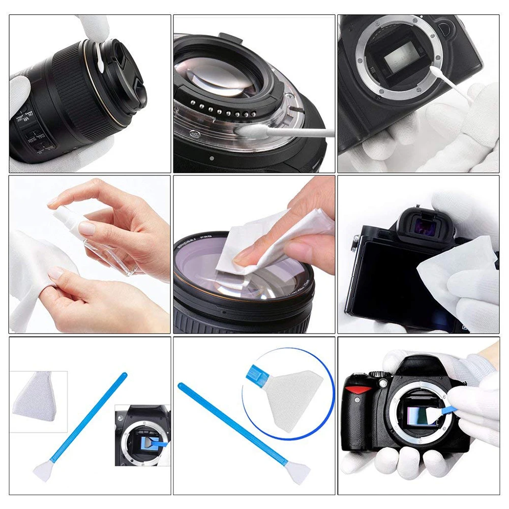 7-47PCS DSLR Lens Camera Cleaner Kit Digital Camera Sensor Cleaning Kit SLR DV Cameras Clean Set for Sony Fujifilm Nikon Canon ﻿