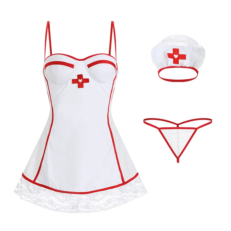 Women Lingerie Cosplay Nurse Costumes Stockings