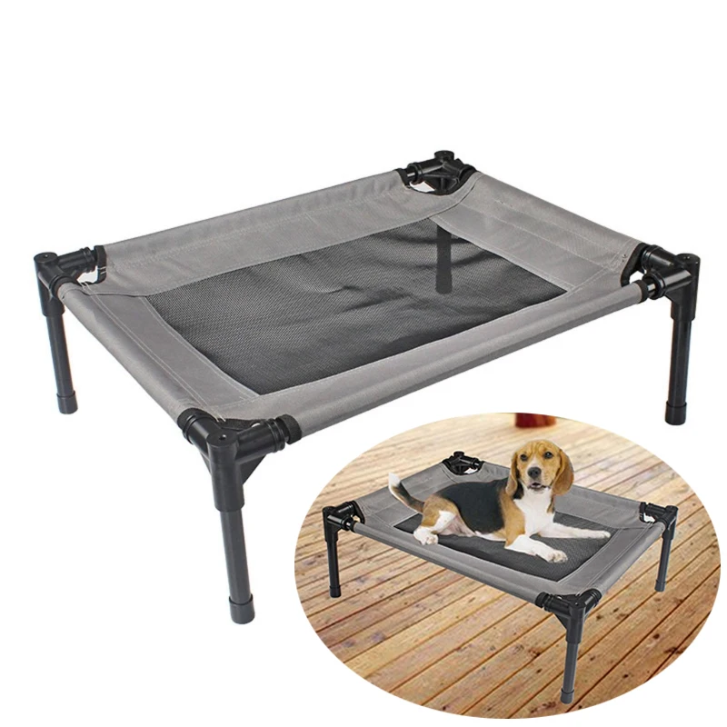 

Chew Proof Elevated Dog Bed Cooling Raised Pet Cots Metal Frame Durable Mesh