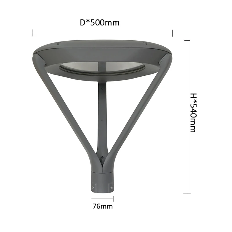 thumbnail image 1 of Lámpara de calle de aluminio gris para exteriores, diseño moderno, con diseño de cinturón verde, diámetro de 76 mm, 30 W, 40 W, 50 W, IP65, 1 of 5