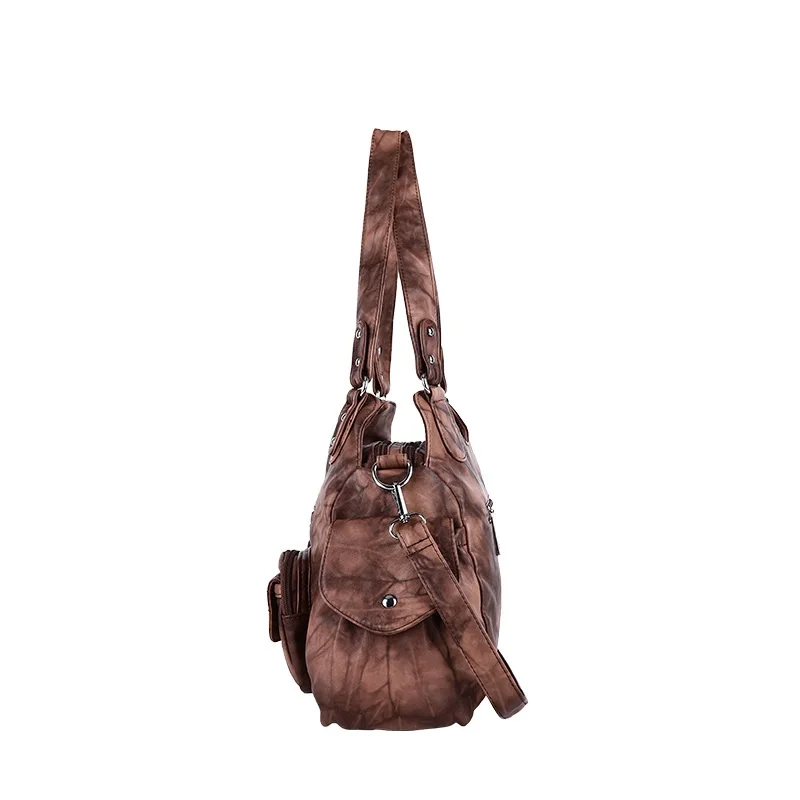 Angelkiss Women Handbags Satchel Top-handle Handbag PU Shoulder Bag Roomy Pocket  Pack Multi-pockets Shoulder Purse Bags AK7557 5