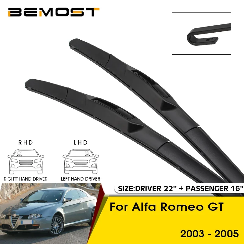 

Car Wiper Blades For Alfa Romeo GT 2003-2005 Windshield Windscreen Front Window Blades 22"+16" Car Accessories