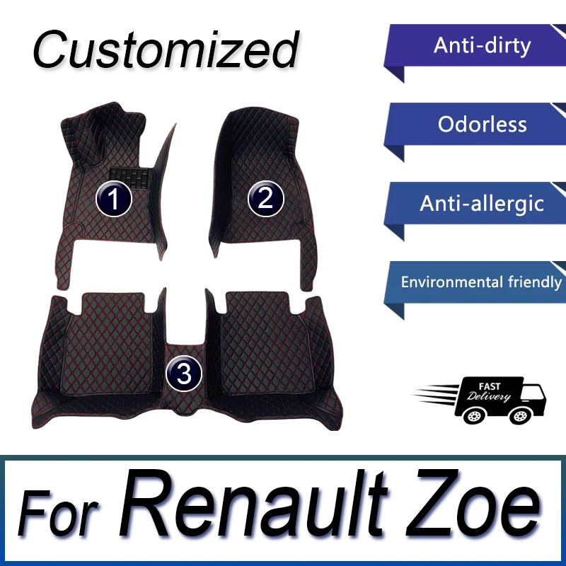 

Автомобильные коврики для Renault Zoe E-Tech Electric 2012 ~ 2022, 5 мест, защита от грязи, Автомобильный Ковер, напольный коврик, автомобильные аксессуары для интерьера