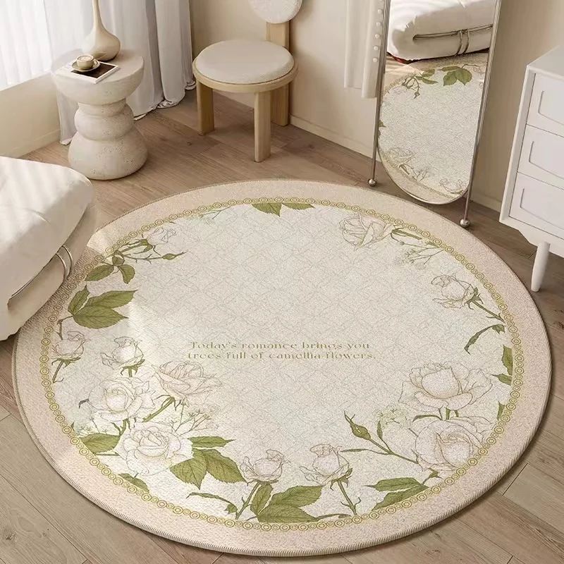 Imitated Cashmere Carpet VIKAMA Imitation Cashmere Carpet Bedroom Round Bed Blanket Light Luxury Advanced New Home Thickened Foot Mat