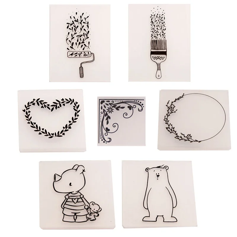 Cartoon Pattern Embossing Folder Transparent 3D Plastic Plates Design for Paper Card Decoration Embossing Cutting Dies scrapbook