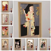 Women Kimono Patterns Japanese Style Door Curtains Toilet Partition Kitchen Bedroom Izakaya Noren Hanging Half-Curtain Decor 1