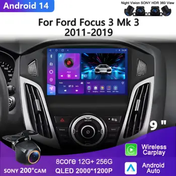 Android 14 Multimedia Head Unit For Ford Focus 3 Mk 3 2011 2012 2013 2014 2015-2019 Car Player GPS Stereo Navigation Auto Radio 1