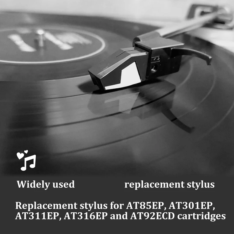 ATN85EP Replacement Stylus For AT85EP Compatible For Audio-Technica ATN85EP Elliptical Turntable Stylus For AT301EP, Easy To Use