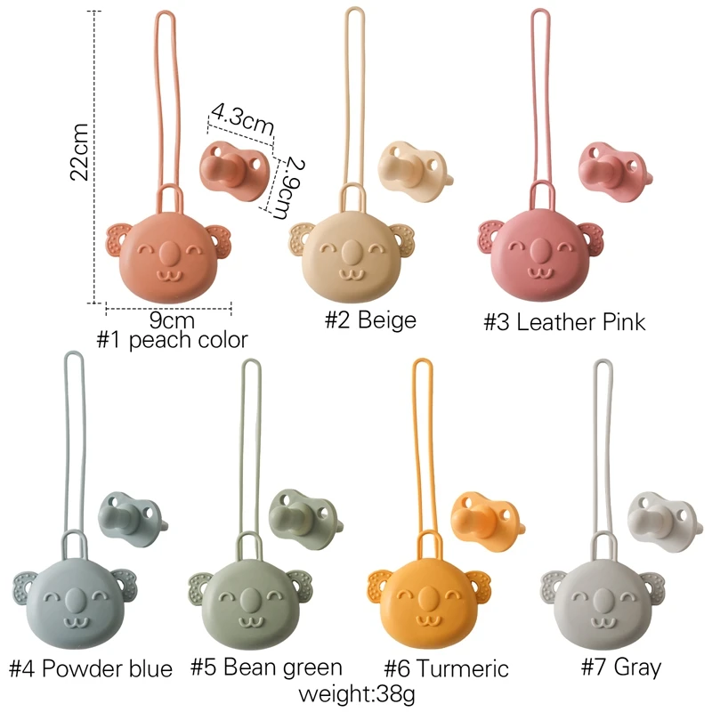 Baby Koala Style Pacifier Holder Bag Safe Food Grade BPA Free Silicone Infant Portable Soother Container Box Nipple Storage Box