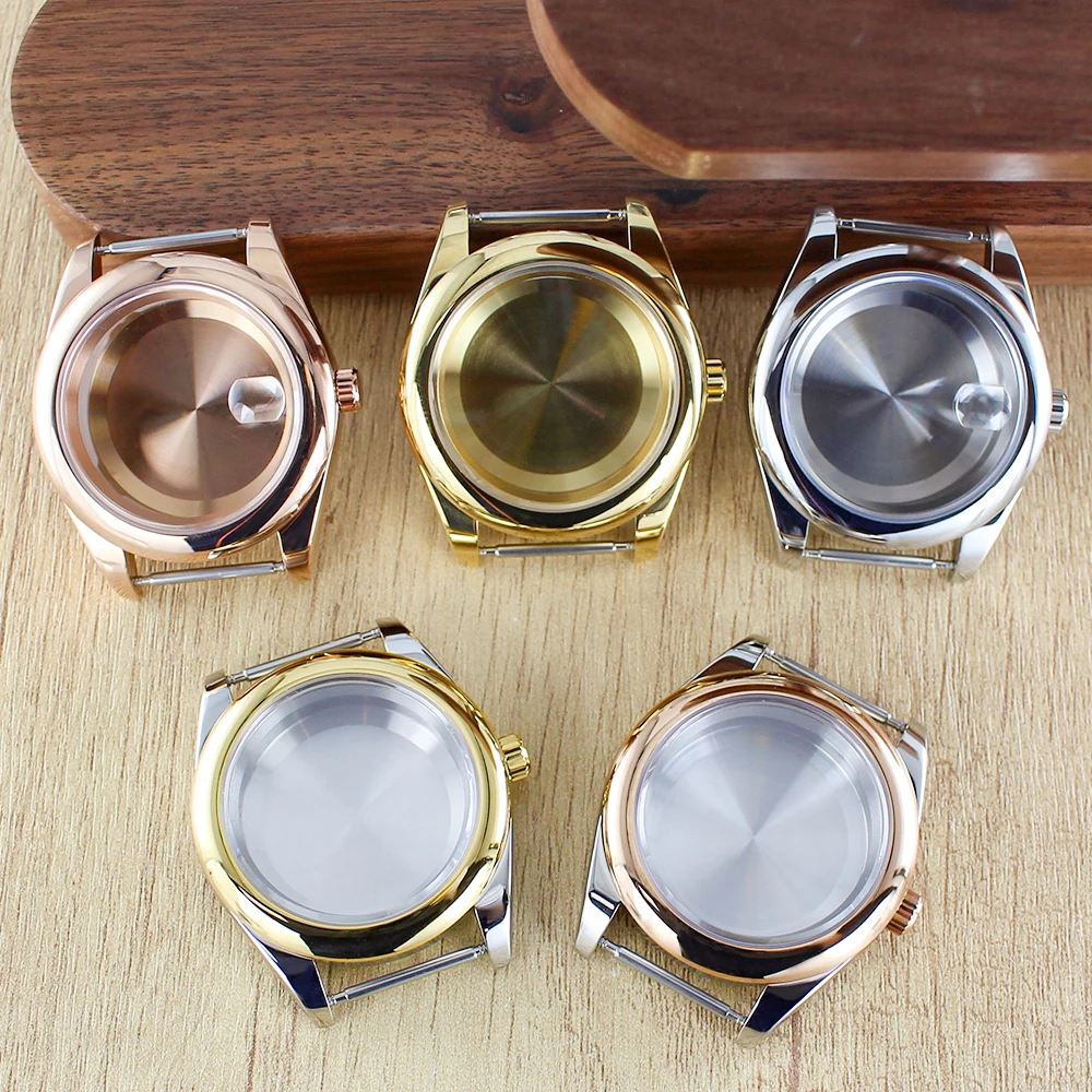 Fashion Round Edge Watch Case with Sapphire Glass - Waterproof, 36mm/39mm, 28.5mm Dial Compatibility