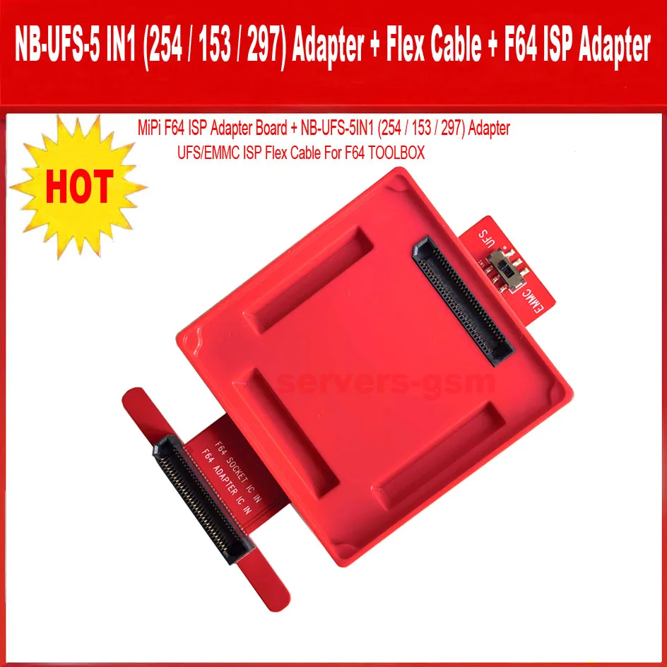 2026년 신형 ORIGINAL NB-UFS 5 IN 1(254/153/297)x 어댑터/+플래시 64 ISP 어댑터 (F64 툴박스/MIPI 박스용)