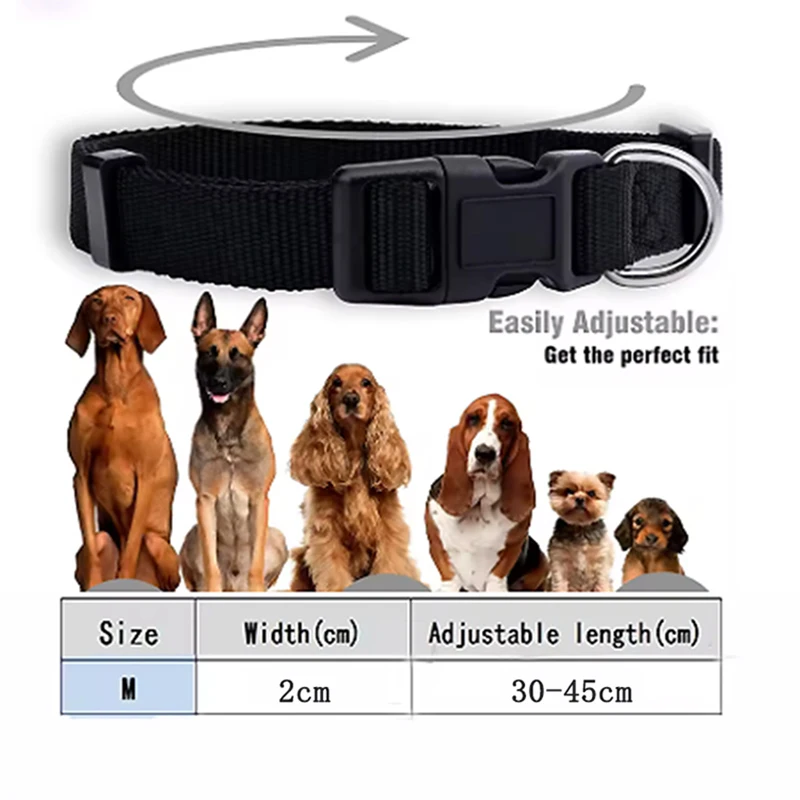 Nylon Adjustable Dog Collar Outdoor Anti Lost Pet Accessories Heavy-duty Buckle Pet Collar Small and Medium-sized Dog