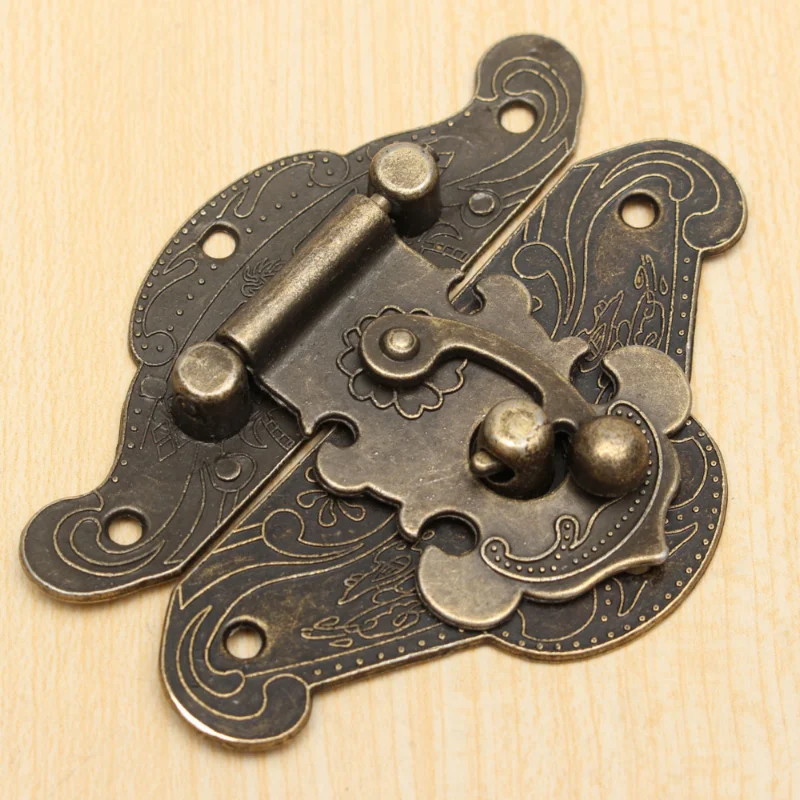 1/2/4pcs Cabinet Box Latch Hasp Antique Retro Latch Vintage Decorative Wooden Jewelry Box Hasp Pad Chest Lock With Screws 4 Size Cabinet Door Lock Door Lock Buckle Drawer Lock