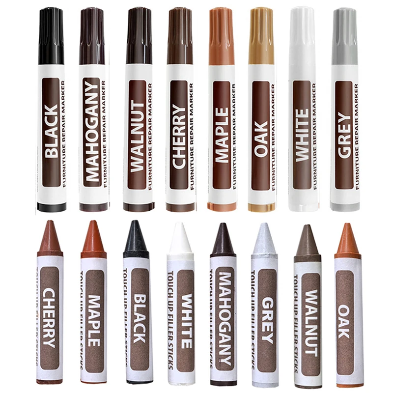 8 Colors Waterproof Furniture Touch Up Paint Tools Scratch Stain Paint Peeling Repair Marking Pen Large Capacity Marker Pen furniture scratch repair pen