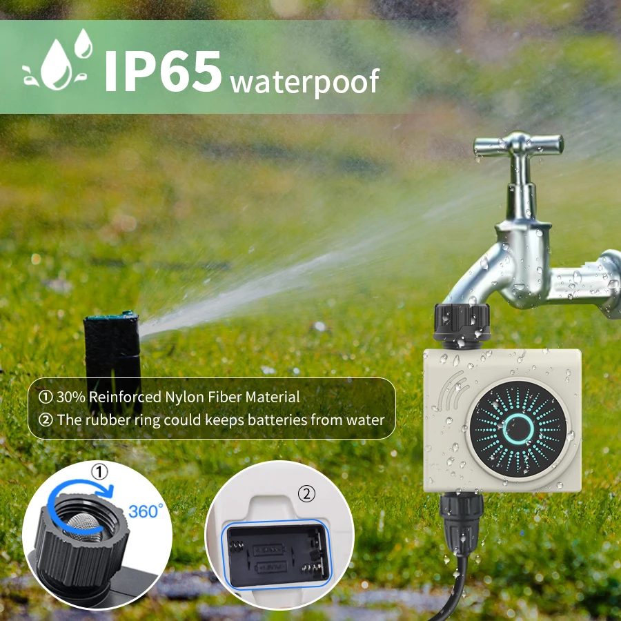 Programmable Bt Wifi Water Timer Hose Faucet Timer Outdoor Battery Operated  Water Flow Meter Automatic Watering Sprinkler System