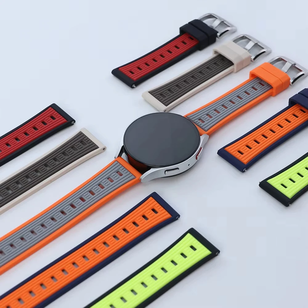 Silicone Sport Strap Bracelet - 22mm Wristband in Multiple Colors