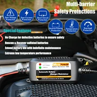 MOTOPOWER 12V 1.5A Fully Automatic Smart Battery Charger Maintainer for Car Truck Boat Motorcycle all types Lead Acid Batteries - Image 2