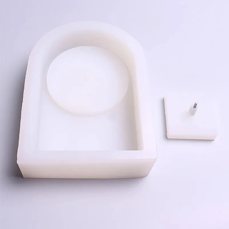침대 옆 탁자 용 시멘트 스테레오 실리콘 몰드, 책상 석고 장식, 창조적 인 DIY 기하학적 시계, 수동 금형