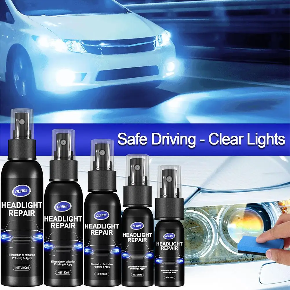 

100ml Car Headlight Polishing Repair Fluid Remove Vehicle Refresher Scratches Cleaning Spray Automotive Product Yellowing Q2e9