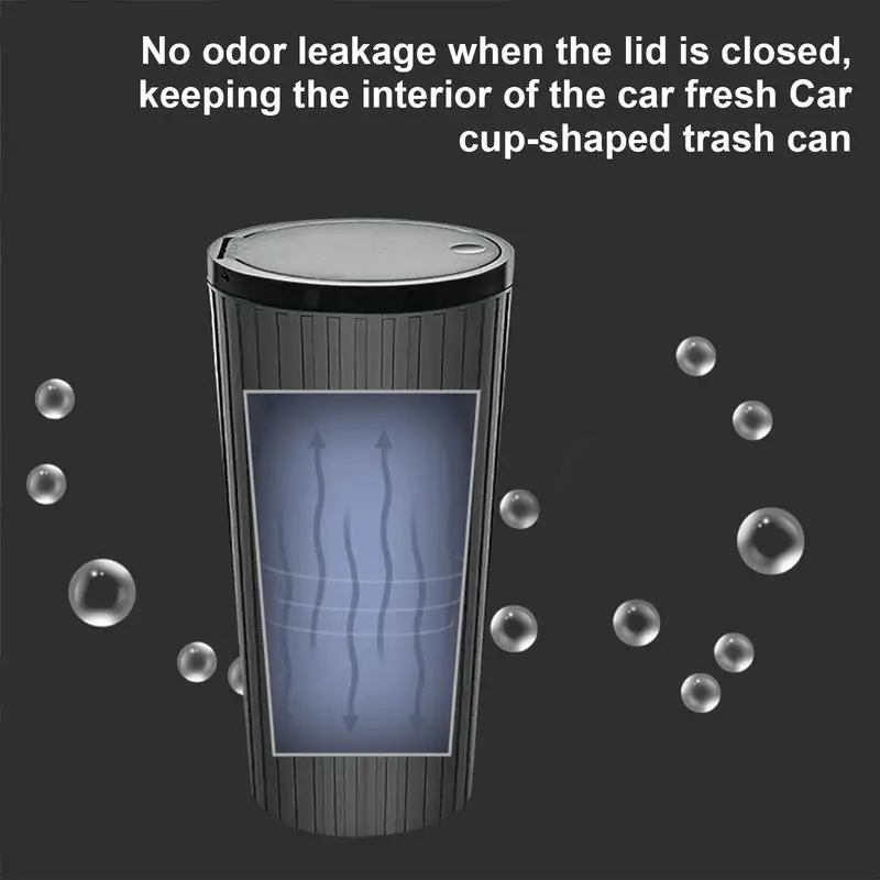 Car Trash Can Car Cup Trash Can with Lid Portable Mini Bin