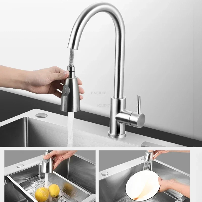 Three-hole Silver Stainless Steel Kitchen Sinks Luxury Kitchen Accessories Handmade Washbasin Single-slot Home Washing Sinks Z