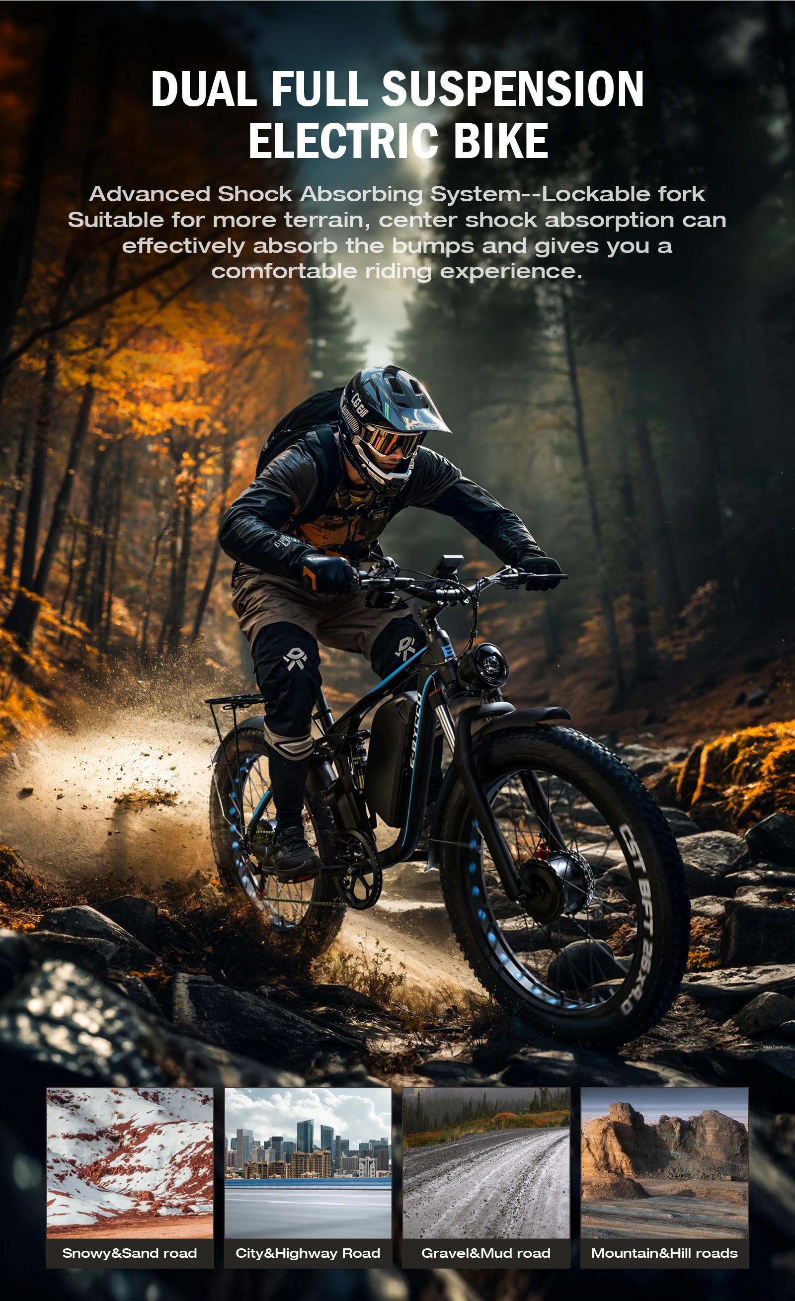 E-BYCCO EB7Pro Elektrofahrrad 52V23AH herausnehmbarer Akku Offroad-Elektrofahrrad 26*4.0 Fat Tire All-Terrain E-Bike – Detail 2