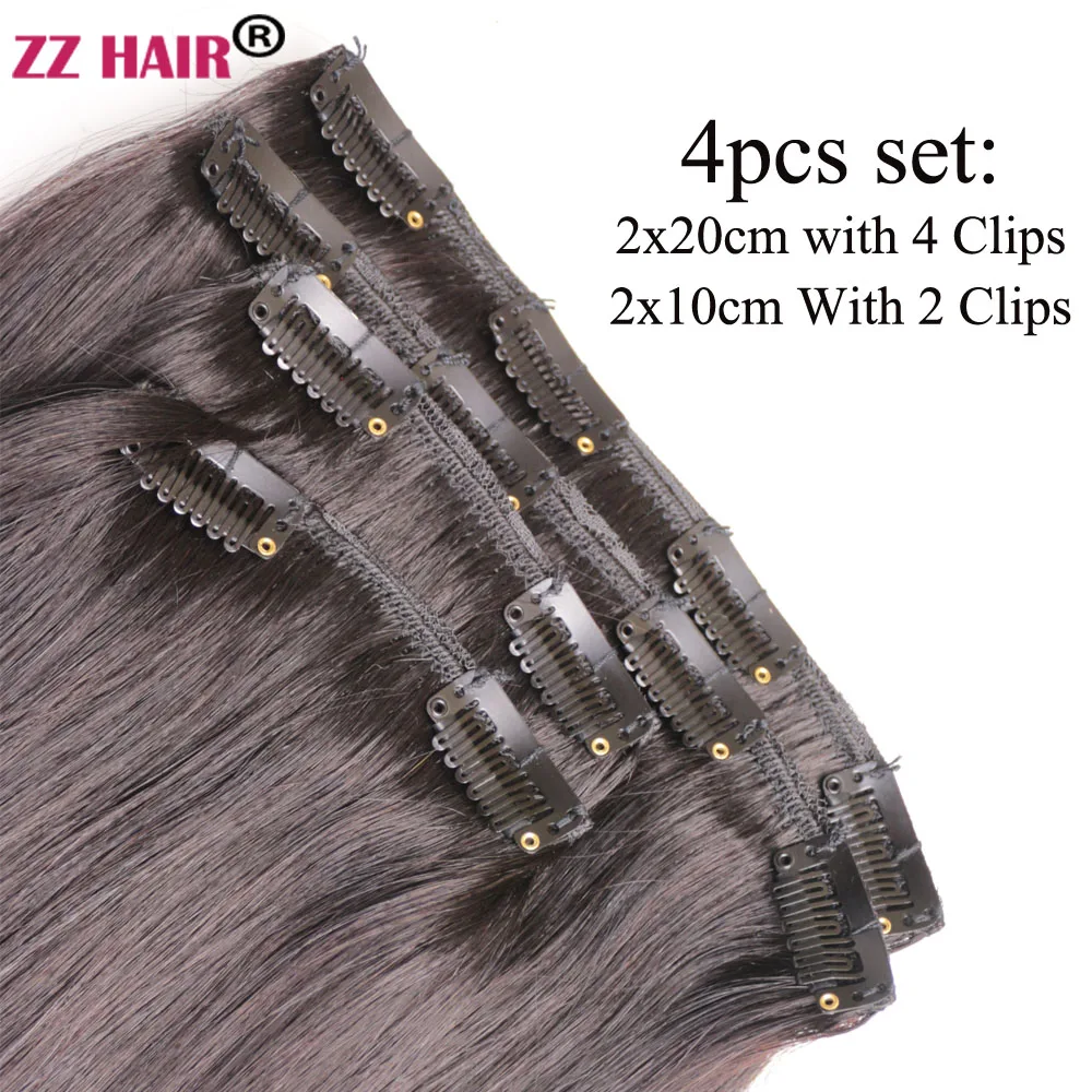 ZZHAIR 100%  Ŭ  ΰ Ӹī Ȯ 16 -24 4Pcs Ʈ 80g-100g 2x20 2x10 4  ڿ ƮƮ