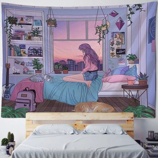 ANIME FAN ART KAWAII JAPANESE CARTOON Elevate Your Home Decor with AI-Drawn  Anime Girl Tapestries Sticker for Sale by ANIME-CYBERPUNK