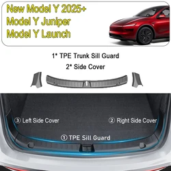 Premium Rear Trunk Bumper Protector Guard - Enhanced Threshold Sill Cover Mat Plate - Model Y (Model Y Juniper 3pcs)