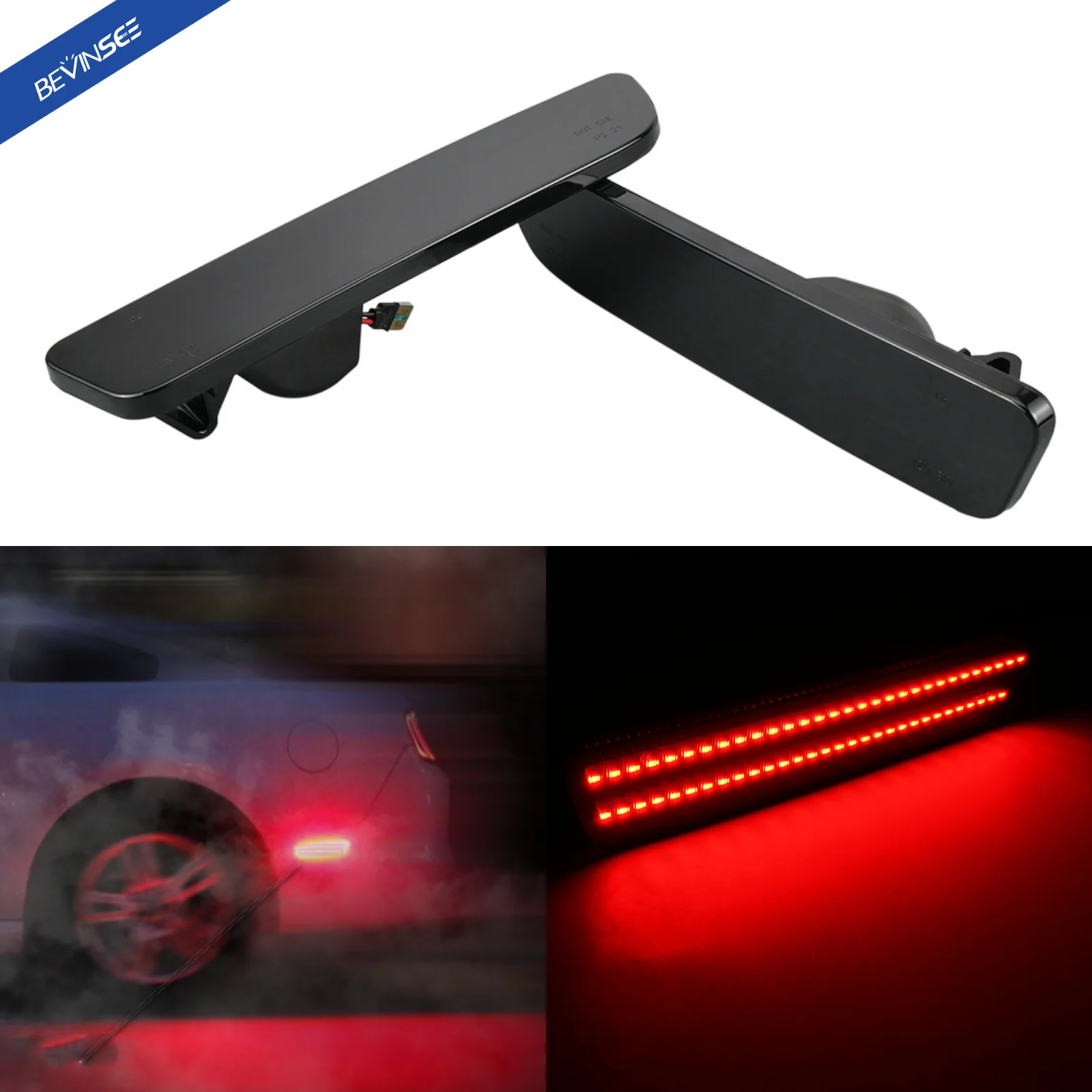 

For Ford Mustang 2005-2009 LED Rear Side Marker Lamp Indicator Turn Signal Parking Lights 12V Red Car Accessories