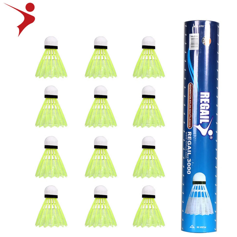 Imitation Nylon Feather Badminton Plastic Birdies Ball Set 12Pcs Shuttlecock for Indoors Outdoors Sports Activities/Training