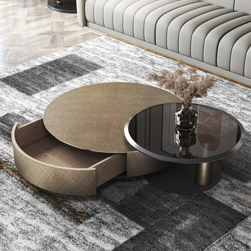 

Modern Coffee Table Living Room Luxury Design Adjustable Coffee Tables with Drawers Aesthetic Table Basse De Salon Decoration