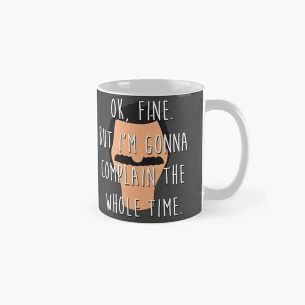 

Ok Fine Classic Mug Handle Round Tea Drinkware Cup Coffee Gifts Simple Design Printed Image Photo Picture