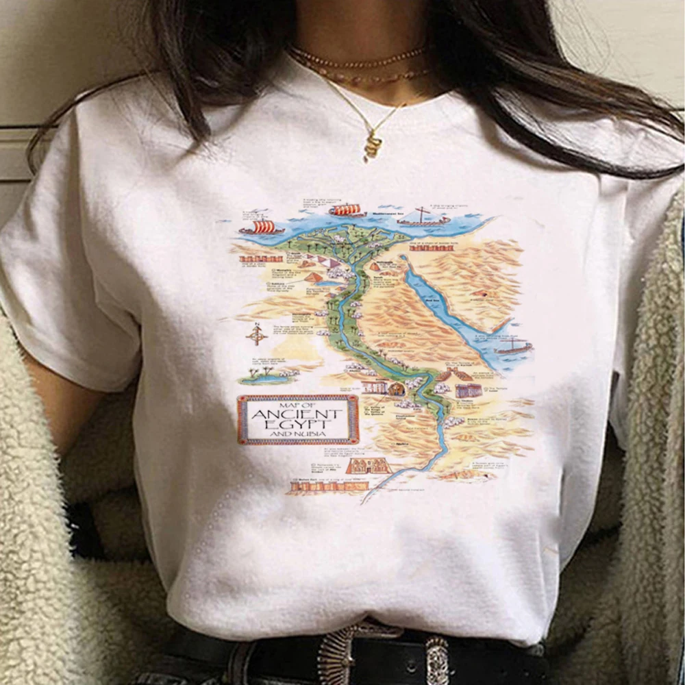 Egypt t-shirts women designer manga comic tshirt female 2000s designer manga clothes 4