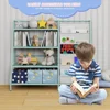 Bookshelf for Kids - Metal 4 Tier Childrens Bookcase with 5 Sling Deep Book Rack Display Shelves Toddler Toys Organizer 1