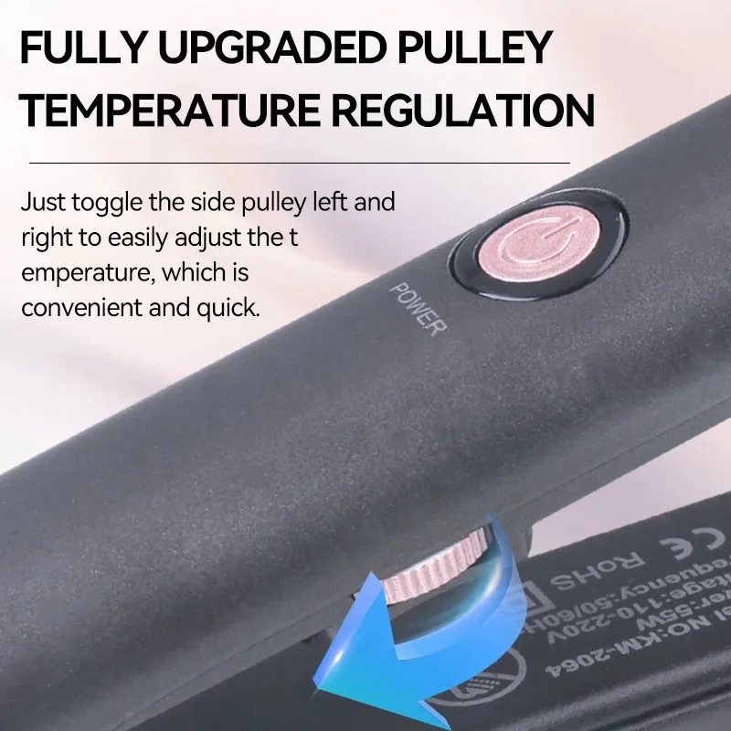 Kemei Professional Ceramic Flat Iron women Hair Straightener Dual Voltage Floating Plate Hair Styling Tools LCD Display KM-2064