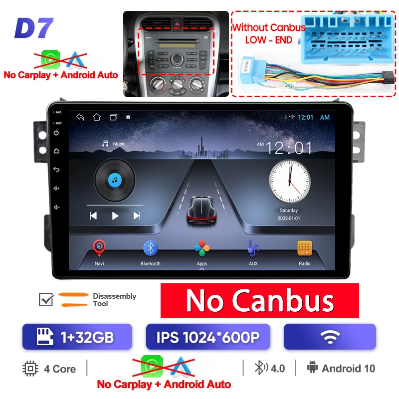 CAMECHO 2G 64G autoradio met navigatie voor Suzuki Splash/Ritz/Opel Agila B, 2004-2014, 9-inch Carplay/Android Auto/Mirror Link RDS FM WiFi Bluetooth CAMECHO 2G 64G autoradio met navigatie voor Suzuki Splash/Ritz/Opel Agila B, 2004-2014, 9-inch Carplay/Android Auto/Mirror Link RDS FM WiFi Bluetooth