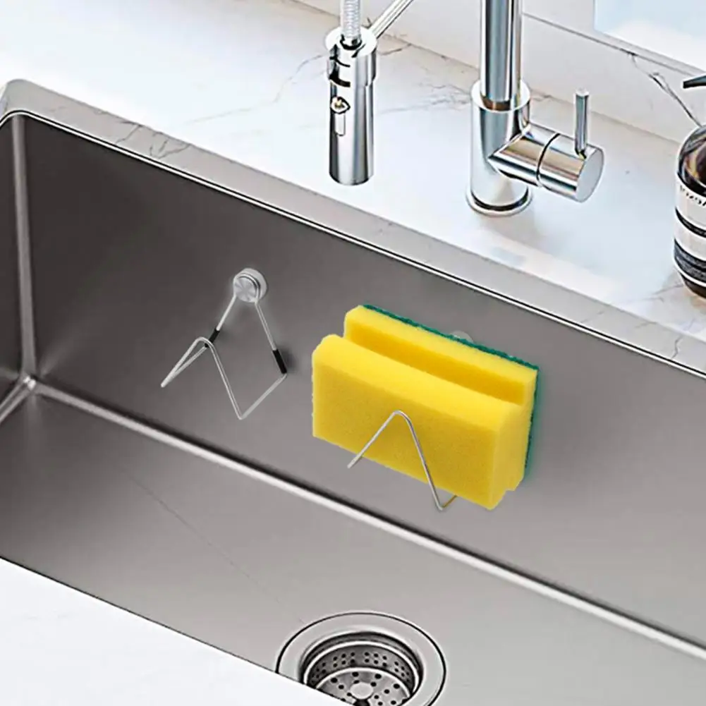 Adhesive Sponge Holder Magnetic Sponge Holder Easy Install Kitchen Sink Organizer Bracket for Hanging Sponges for Hanging