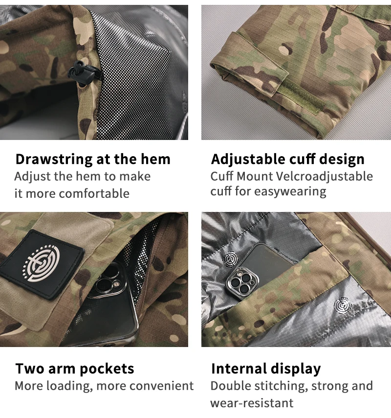 HAN WILD Military Tactical Jacket Super Thick Windbreaker Winter Parkas Hunting Clothes Camping Coat Polar Army Jacket -25°F