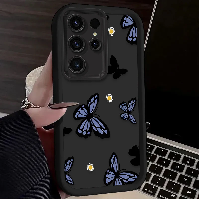 Blue Purple Butterfly Phone Case - Elegant Back Etui