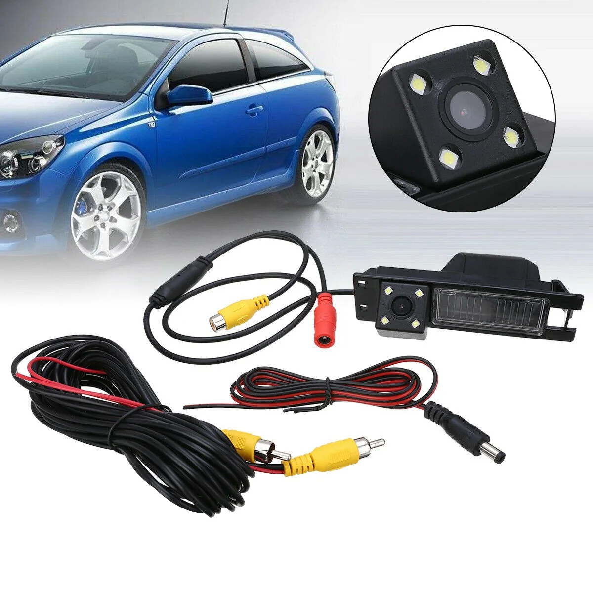 자동차 HD 4LED 후면보기 백업 카메라, Opel Astra H J Corsa Meriva Zafira Insignia FIAT Buick Regal 용 리버스 카메라